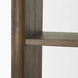 Belford 2-Door Open Dark Brown Oak Wood Shelving Unit from Mercana - Luna Furniture