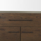 Belford 2-Door Open Dark Brown Oak Wood Shelving Unit from Mercana - Luna Furniture