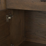Belford 2-Door Open Dark Brown Oak Wood Shelving Unit from Mercana - Luna Furniture