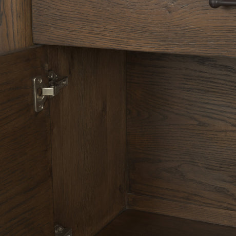 Belford 2-Door Open Dark Brown Oak Wood Shelving Unit from Mercana - Luna Furniture