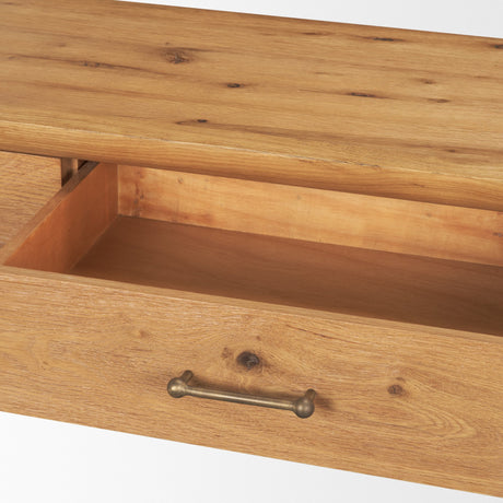 Belford 72" Light Brown Oak Wood Console Table from Mercana - Luna Furniture