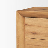 Belford 3-Drawer Light Brown Oak Wood Closed Nightstand from Mercana - Luna Furniture