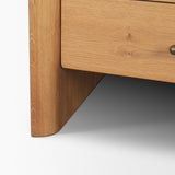Belford 3-Drawer Light Brown Oak Wood Closed Nightstand from Mercana - Luna Furniture