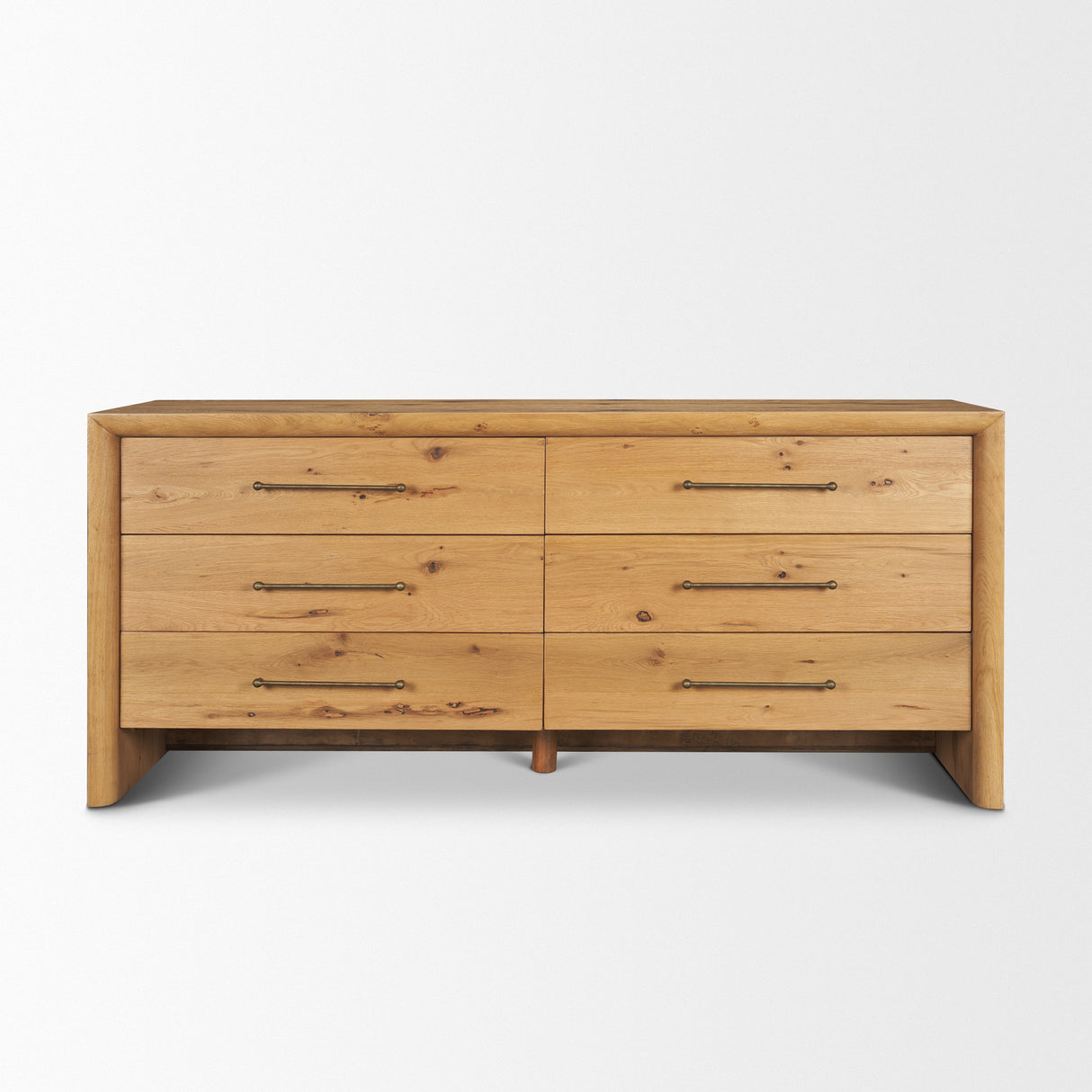 Belford 6-Drawer Light Brown Oak Wood Dresser from Mercana - Luna Furniture