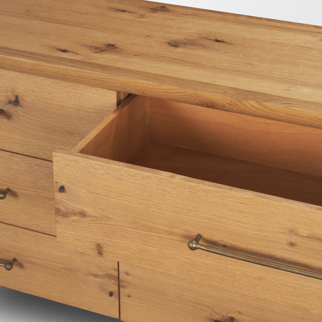 Belford 6-Drawer Light Brown Oak Wood Dresser from Mercana - Luna Furniture