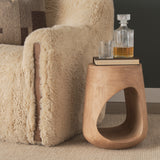 Cove Light Brown Sculptural Open Side Table from Mercana - Luna Furniture