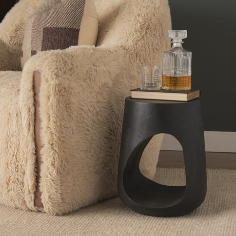 Cove Dark Brown Sculptural Open Side Table from Mercana - Luna Furniture