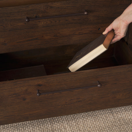 Belford 94" Dark Brown Oak Wood Media Console from Mercana - Luna Furniture