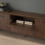 Belford 94" Dark Brown Oak Wood Media Console from Mercana - Luna Furniture