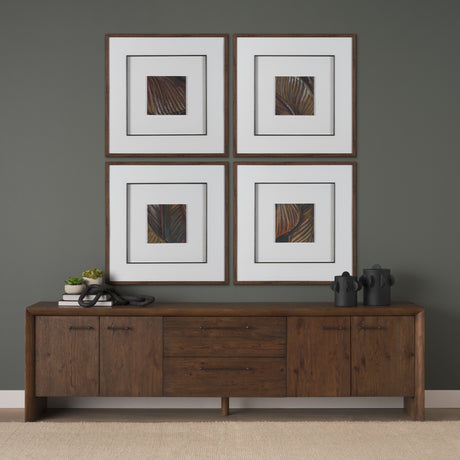 Belford 94" Dark Brown Oak Wood Media Console from Mercana - Luna Furniture
