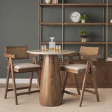 Allyson 32" Round Medium Brown Wood w/ Pink Marble Top Bistro Table from Mercana - Luna Furniture