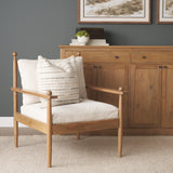 Danni Beige Fabric Beech Wood Framed Accent Lounge Chair from Mercana - Luna Furniture