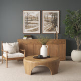 Jianna Small Oval Textured Antiqued Gold Metal Tray with Handles from Mercana - Luna Furniture