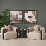 Rashama Dark Brown Wood Stacked Geometric Round Accent Table from Mercana - Luna Furniture