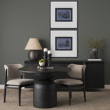 Odilia Small Smooth Matte Black Metal Geometric Pillar Candle Holder from Mercana - Luna Furniture
