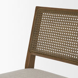 Reid Framed Brown Cane Cream Fabric Dining Chair, Set of 2 from Mercana - Luna Furniture