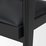Reid Framed Black Cane Black Fabric Dining Armchair from Mercana - Luna Furniture