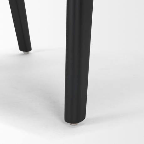 Reid Framed Black Cane Black Fabric Dining Armchair from Mercana - Luna Furniture