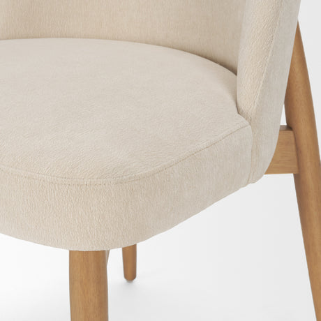 Abbie Curved Back Oatmeal Fabric Dining Side Chair, Set of 2 from Mercana - Luna Furniture