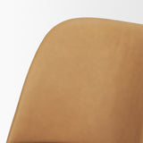 Abbie Slope Curved Back Tan Leather Dining Side Chair, Set of 2 from Mercana - Luna Furniture