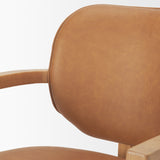 Carlisle Curved Back Tan Leather Tripod Frame Dining Armchair from Mercana - Luna Furniture