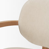 Carlisle Curved Back Cream Chenille Tripod Frame Dining Armchair from Mercana - Luna Furniture