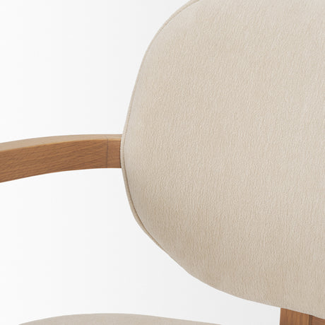 Carlisle Curved Back Cream Chenille Tripod Frame Dining Armchair from Mercana - Luna Furniture