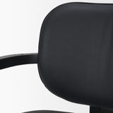 Carlisle Curved Back Black Leather Tripod Frame Dining Armchair from Mercana - Luna Furniture
