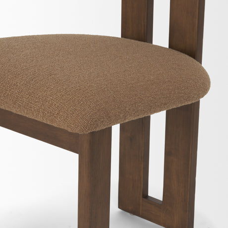 Tribeca Curve Open Back Mocha Fabric Tripod Frame Dining Chair, Set of 2 from Mercana - Luna Furniture