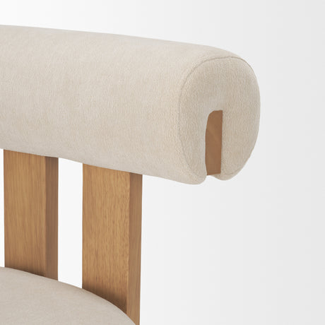 Tribeca Curve Open Back Cream Chenille Tripod Frame Dining Chair, Set of 2 from Mercana - Luna Furniture