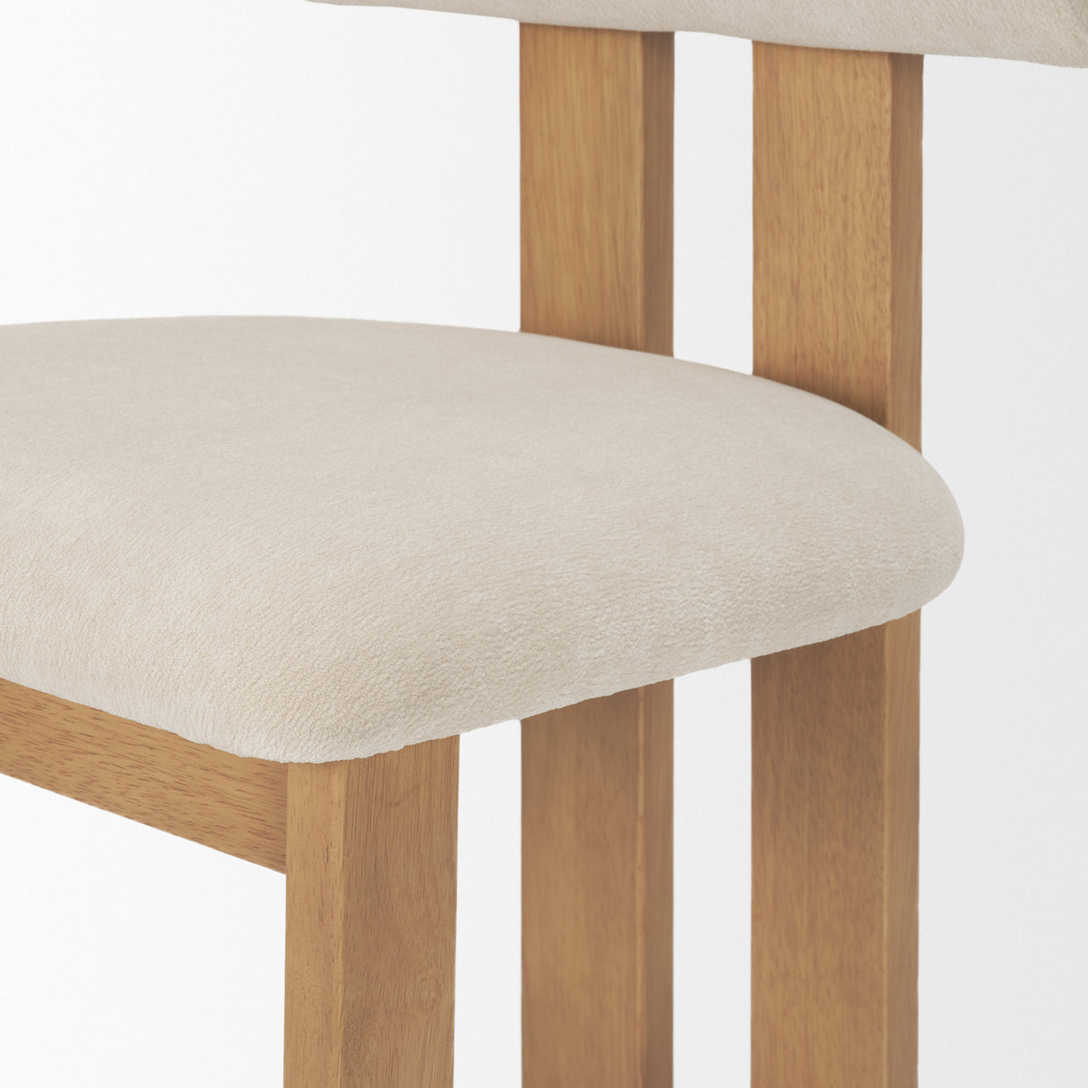 Tribeca Curve Open Back Cream Chenille Tripod Frame Dining Chair, Set of 2 from Mercana - Luna Furniture