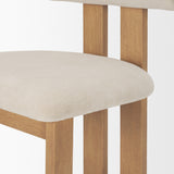 Tribeca Curve Open Back Cream Chenille Tripod Frame Dining Chair, Set of 2 from Mercana - Luna Furniture