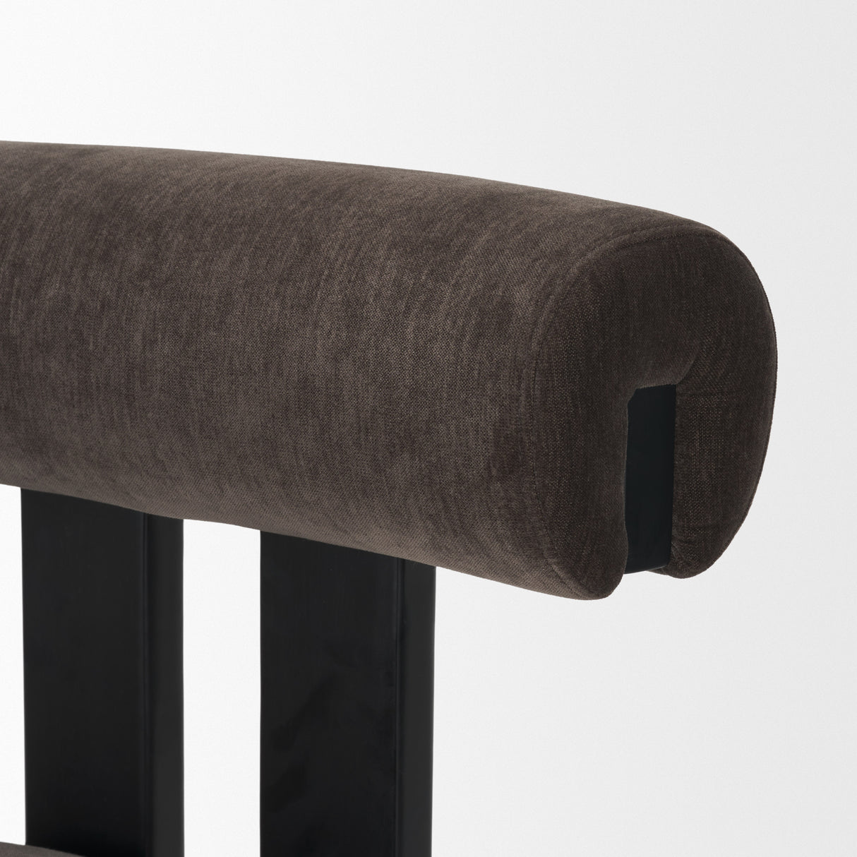 Tribeca Curve Open Back Charcoal Chenille Tripod Frame Dining Chair, Set of 2 from Mercana - Luna Furniture