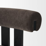 Tribeca Curve Open Back Charcoal Chenille Tripod Frame Dining Chair, Set of 2 from Mercana - Luna Furniture