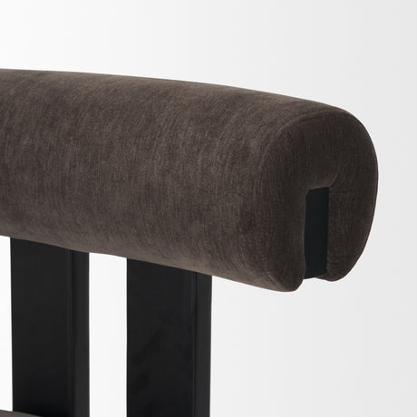 Tribeca Curve Open Back Charcoal Chenille Tripod Frame Dining Chair, Set of 2 from Mercana - Luna Furniture