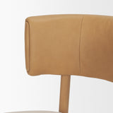 Motley Curved Open Back Cream Fabric and Tan Leather Dining Chair, Set of 2 from Mercana - Luna Furniture