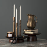 Sadira Large Mid-Dark Brown Solid Wood Round Riser from Mercana - Luna Furniture