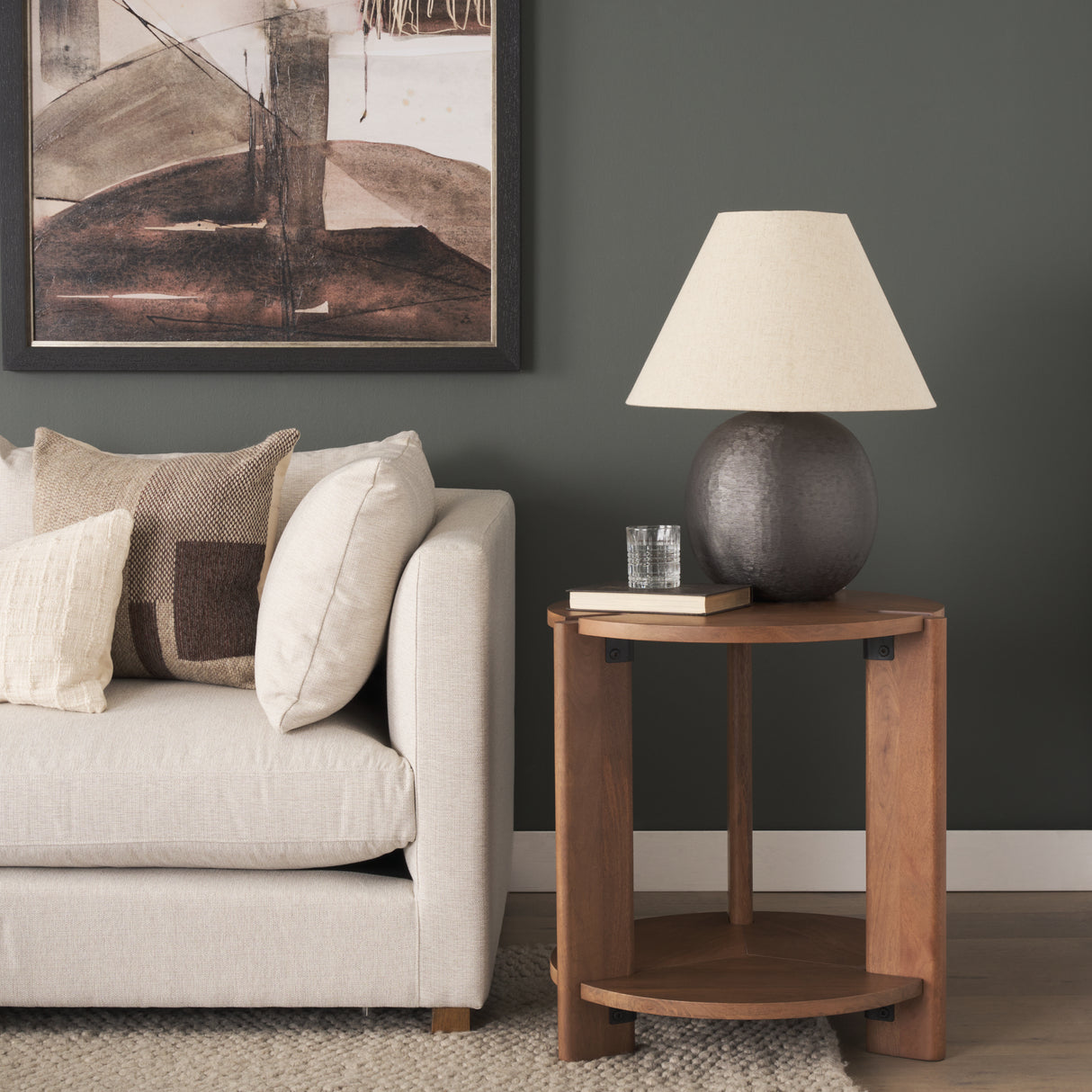 Hisako Mid Brown Open Round Accent Table from Mercana - Luna Furniture