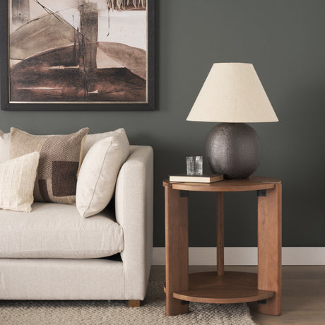 Hisako Mid Brown Open Round Accent Table from Mercana - Luna Furniture