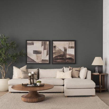 Arno Warm Mid-Brown Wood Sculptural Round Coffee Table from Mercana - Luna Furniture