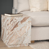 Matteo Solid Pink Marble Square Side Table from Mercana - Luna Furniture