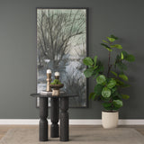 Sonel Matte Black Wood Pedestal Foyer Table from Mercana - Luna Furniture