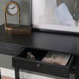 Grier 60" Black Solid Wood W/ Black Cane Office Desk from Mercana - Luna Furniture