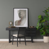 Grier 60" Black Solid Wood W/ Black Cane Office Desk from Mercana - Luna Furniture