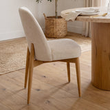 Abbie Curved Back Oatmeal Fabric Dining Side Chair, Set of 2 from Mercana - Luna Furniture