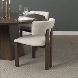 Soho Curved Open Back Cream Chenille Tripod Frame Dining Chair, Set of 2 from Mercana - Luna Furniture