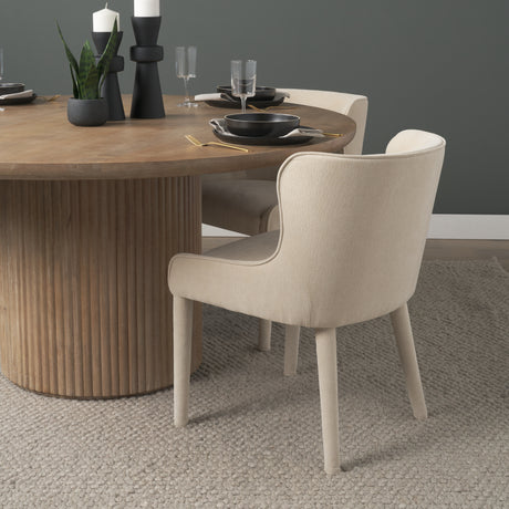 Nolan Slope Cream Chenille Dining Chair, Set of 2 from Mercana - Luna Furniture