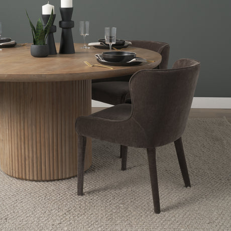 Nolan Slope Charcoal Chenille Dining Chair, Set of 2 from Mercana - Luna Furniture