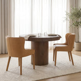 Nolan Slope Tan Leather Dining Chair, Set of 2 from Mercana - Luna Furniture
