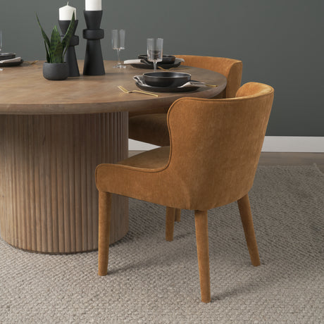 Nolan Slope Rust Chenille Dining Chair, Set of 2 from Mercana - Luna Furniture